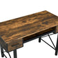 ACME Settea Computer Desk, Weathered Oak & Black Finish