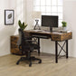 ACME Settea Computer Desk, Weathered Oak & Black Finish