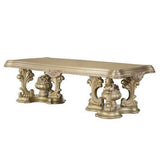 Acme Seville Double Pedestal Dining Table with Gold Finish - DN00457