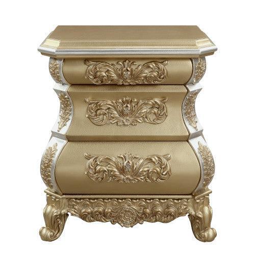 ACME Seville Nightstand, Gold Finish