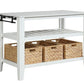 ACME Sezye Kitchen Island , Marble Top & White Finish