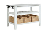 ACME Sezye Kitchen Island , Marble Top & White Finish