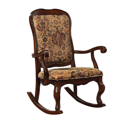 ACME Sharan Rocking Chair, Fabric & Cherry