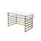 ACME Shona Desk, Antique Gold & Clear Glass