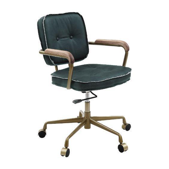 ACME Siecross Office Chair, Emerald Green Leather