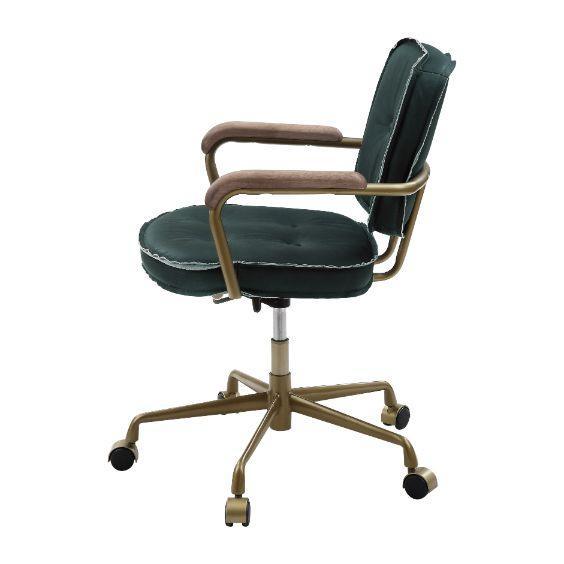 ACME Siecross Office Chair, Emerald Green Leather