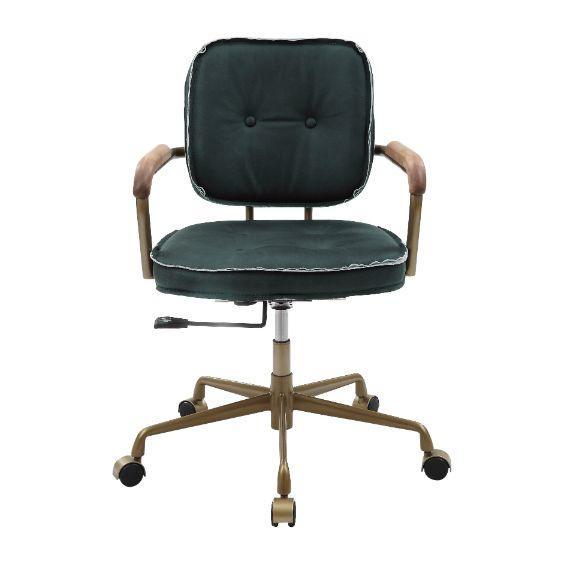 ACME Siecross Office Chair, Emerald Green Leather