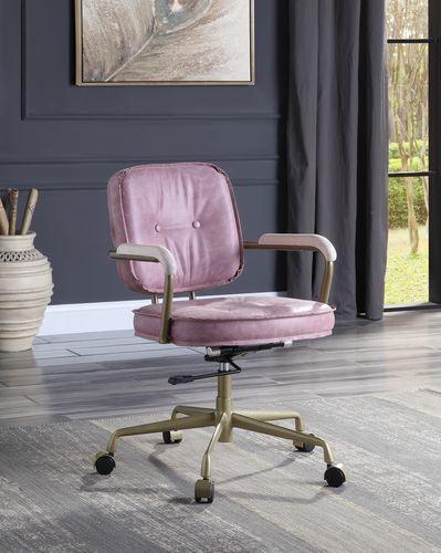 ACME Siecross Office Chair, Pink Top Grain Leather