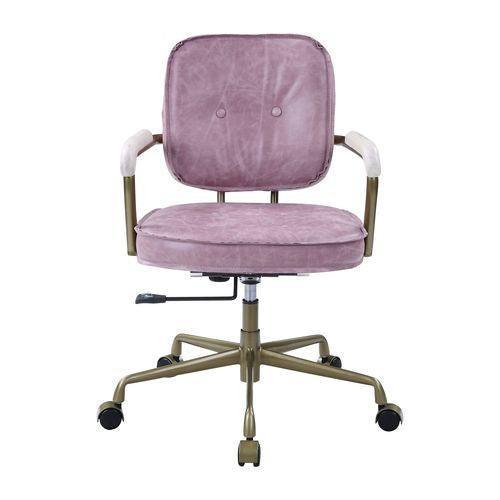 ACME Siecross Office Chair, Pink Top Grain Leather