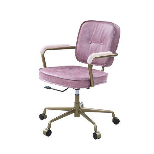 ACME Siecross Office Chair, Pink Top Grain Leather