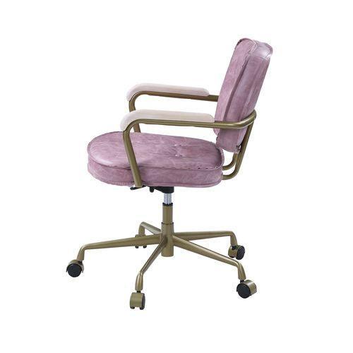 ACME Siecross Office Chair, Pink Top Grain Leather