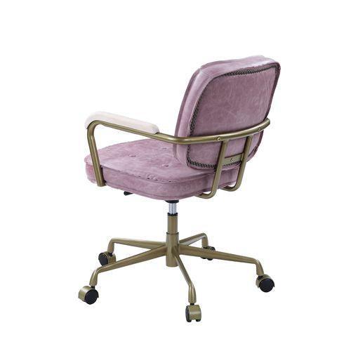 ACME Siecross Office Chair, Pink Top Grain Leather