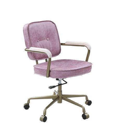 ACME Siecross Office Chair, Pink Top Grain Leather