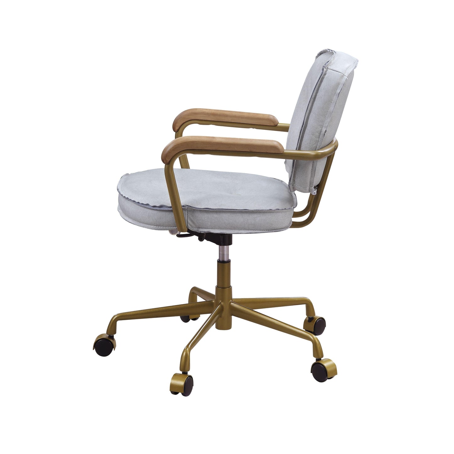 ACME Siecross Office Chair, Vintage White Top Grain Leather