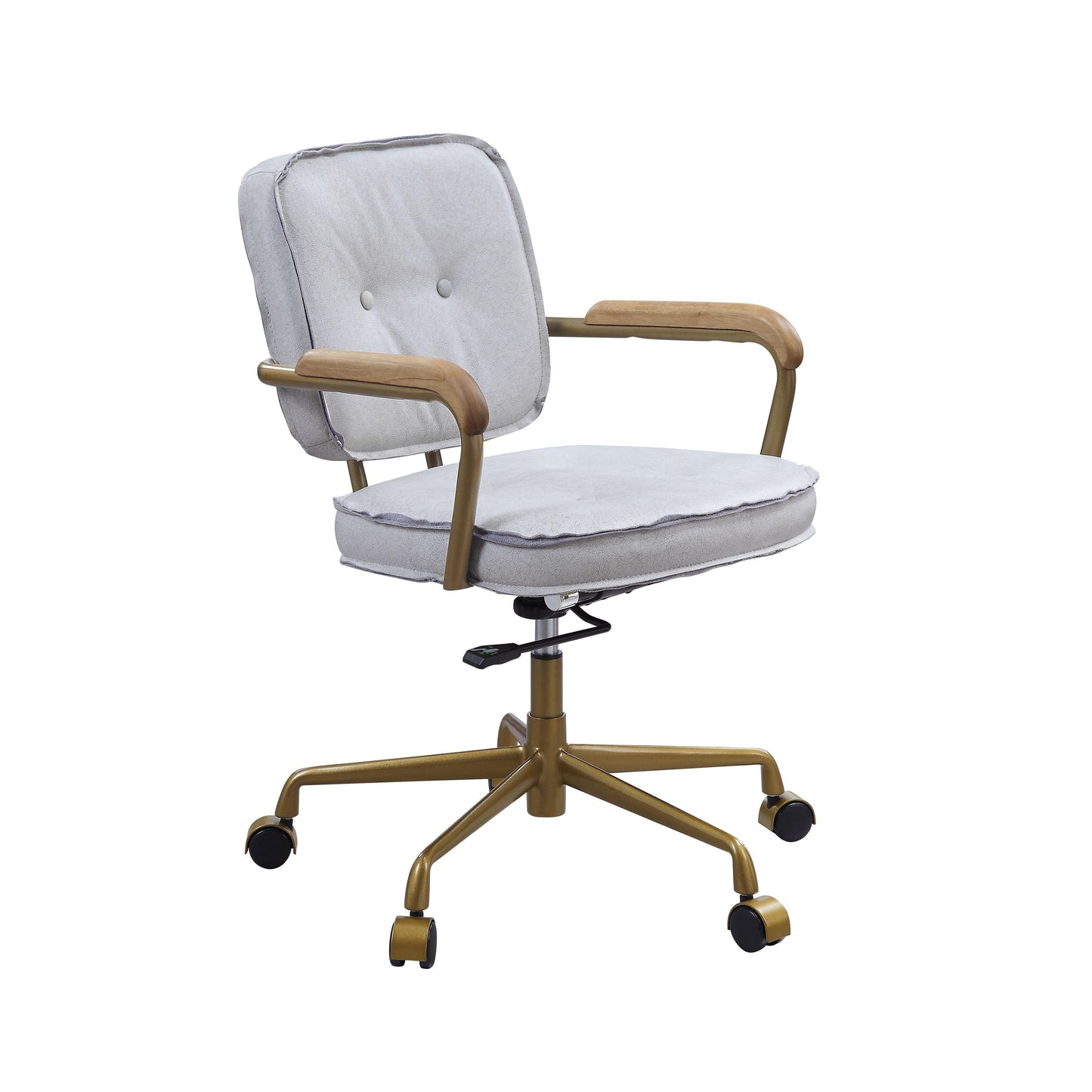 ACME Siecross Office Chair, Vintage White Top Grain Leather