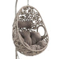 ACME Sigar Patio Hanging Chair with Stand, Light Gray Fabric & Wicker