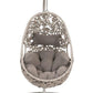 ACME Sigar Patio Hanging Chair with Stand, Light Gray Fabric & Wicker