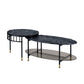 ACME Silas Nesting Coffee Table, Faux Marble Top & Black Finish