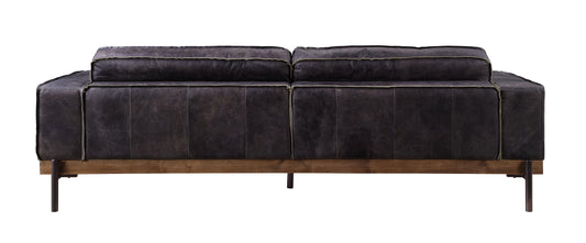 ACME Silchester Sofa, Antique Ebony Top Grain Leather