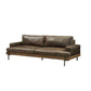 ACME Silchester Sofa, Oak & Distress Chocolate Top Grain Leather