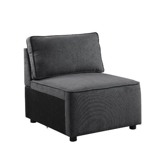 ACME Silvester Modular Armless Chair, Gray Fabric