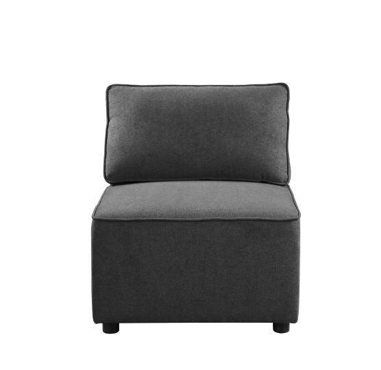 ACME Silvester Modular Armless Chair, Gray Fabric