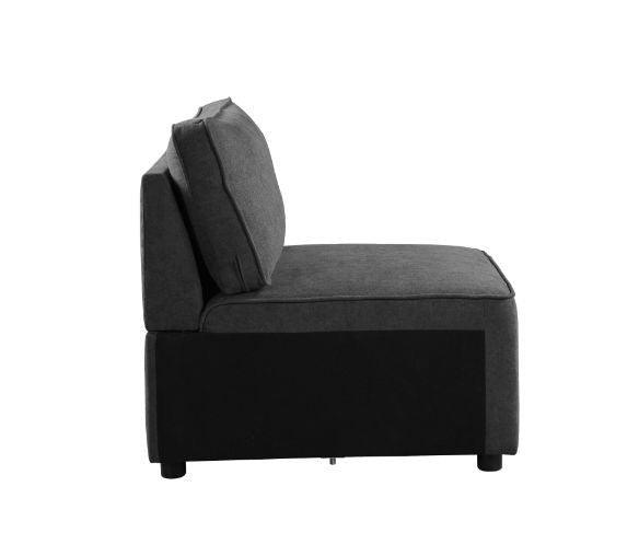 ACME Silvester Modular Armless Chair, Gray Fabric