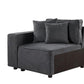 Silvester Modular Left Facing Chair w/2 Pillows, Gray