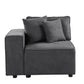 ACME Silvester Modular Left Facing Chair w/2 Pillows, Gray Fabric