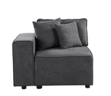 ACME Silvester Modular Left Facing Chair w/2 Pillows, Gray Fabric