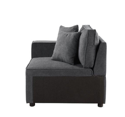 Silvester Modular Left Facing Chair w/2 Pillows, Gray