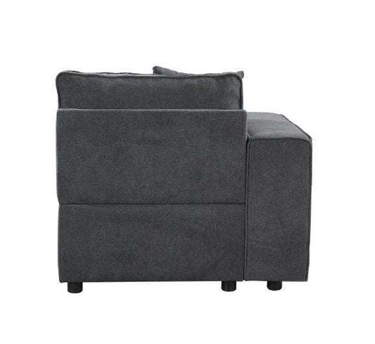 ACME Silvester Modular Left Facing Chair w/2 Pillows, Gray Fabric