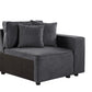 Silvester Modular Right Facing Chair w/2 Pillows, Gray