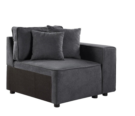 Silvester Modular Right Facing Chair w/2 Pillows, Gray