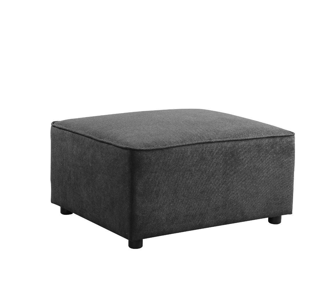 ACME Silvester Ottoman, Gray Fabric