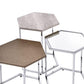 ACME Simno Nesting Tables, Clear Glass, Taupe, Gray Washed & Chrome Finish