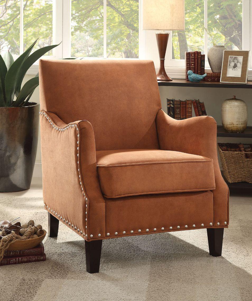 ACME Sinai Accent Chair, Orange Fabric