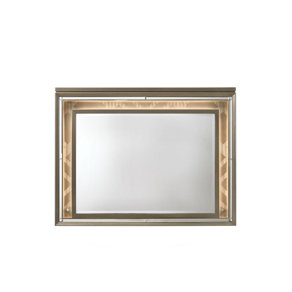 ACME Skylar Mirror w/LED, LED & Dark Champagne