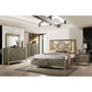 ACME Skylar Queen Bed w/Storage, LED, PU & Dark Champagne