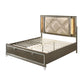 ACME Skylar Queen Bed w/Storage, LED, PU & Dark Champagne