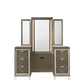 ACME Skylar Vanity Desk & Mirror, LED & Dark Champagne