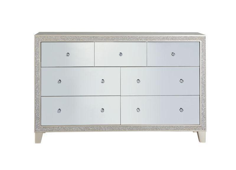 ACME Sliverfluff Dresser, Mirrored & Champagne Finish