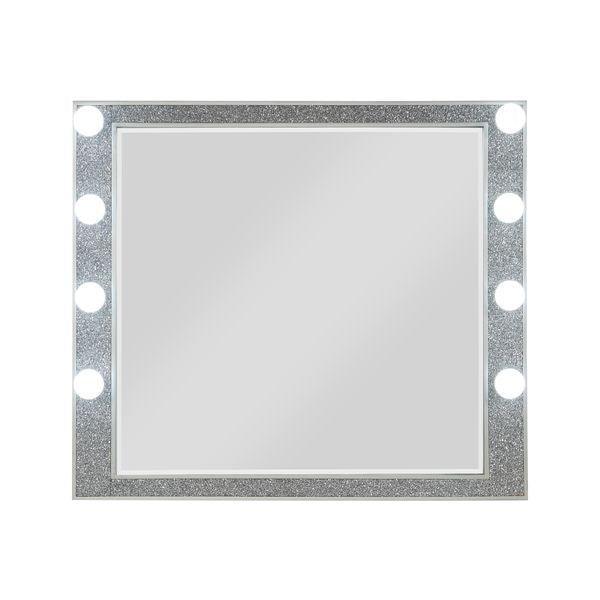 ACME Sliverfluff Mirror w/Light, Mirrored & Champagne Finish