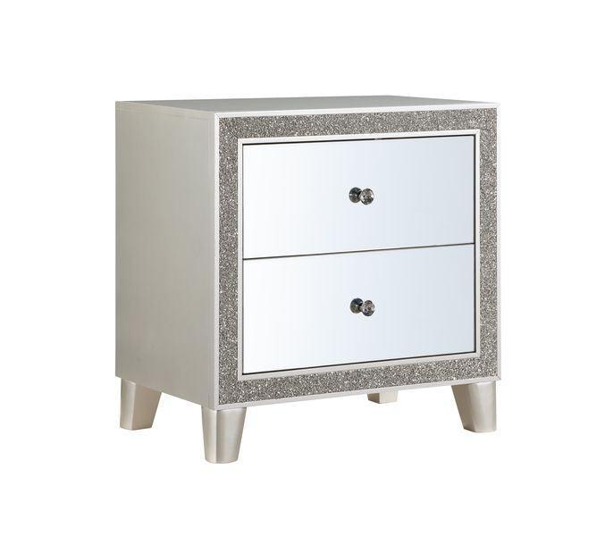 ACME Sliverfluff Nightstand, Mirrored & Champagne Finish