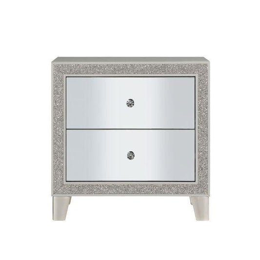 ACME Sliverfluff Nightstand, Mirrored & Champagne Finish