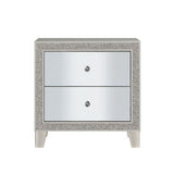 ACME Sliverfluff Nightstand, Mirrored & Champagne Finish