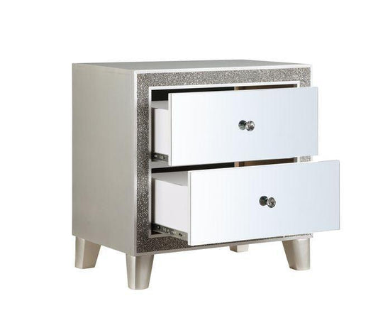 ACME Sliverfluff Nightstand, Mirrored & Champagne Finish