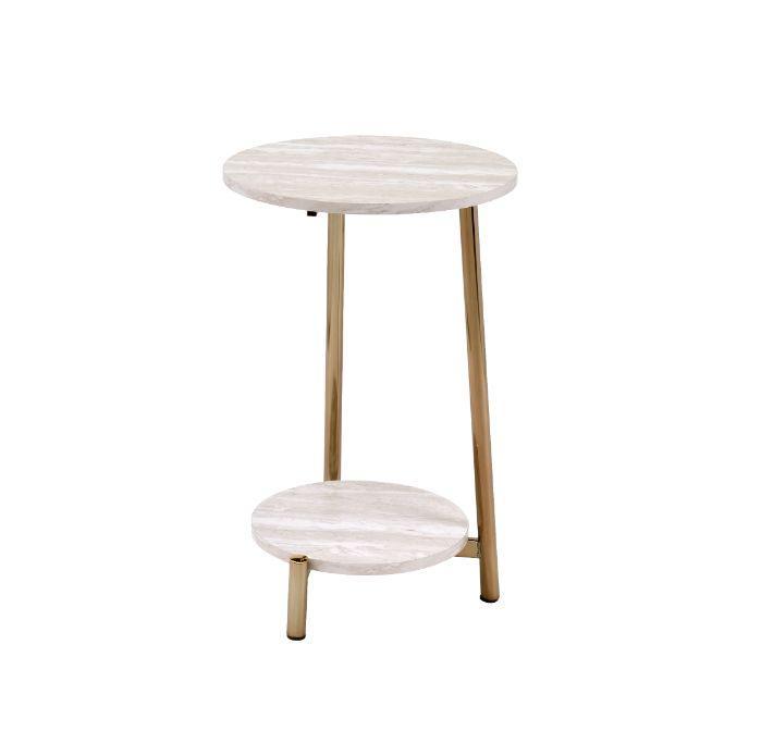 ACME Snare Side Table, Natural & Champagne Finish