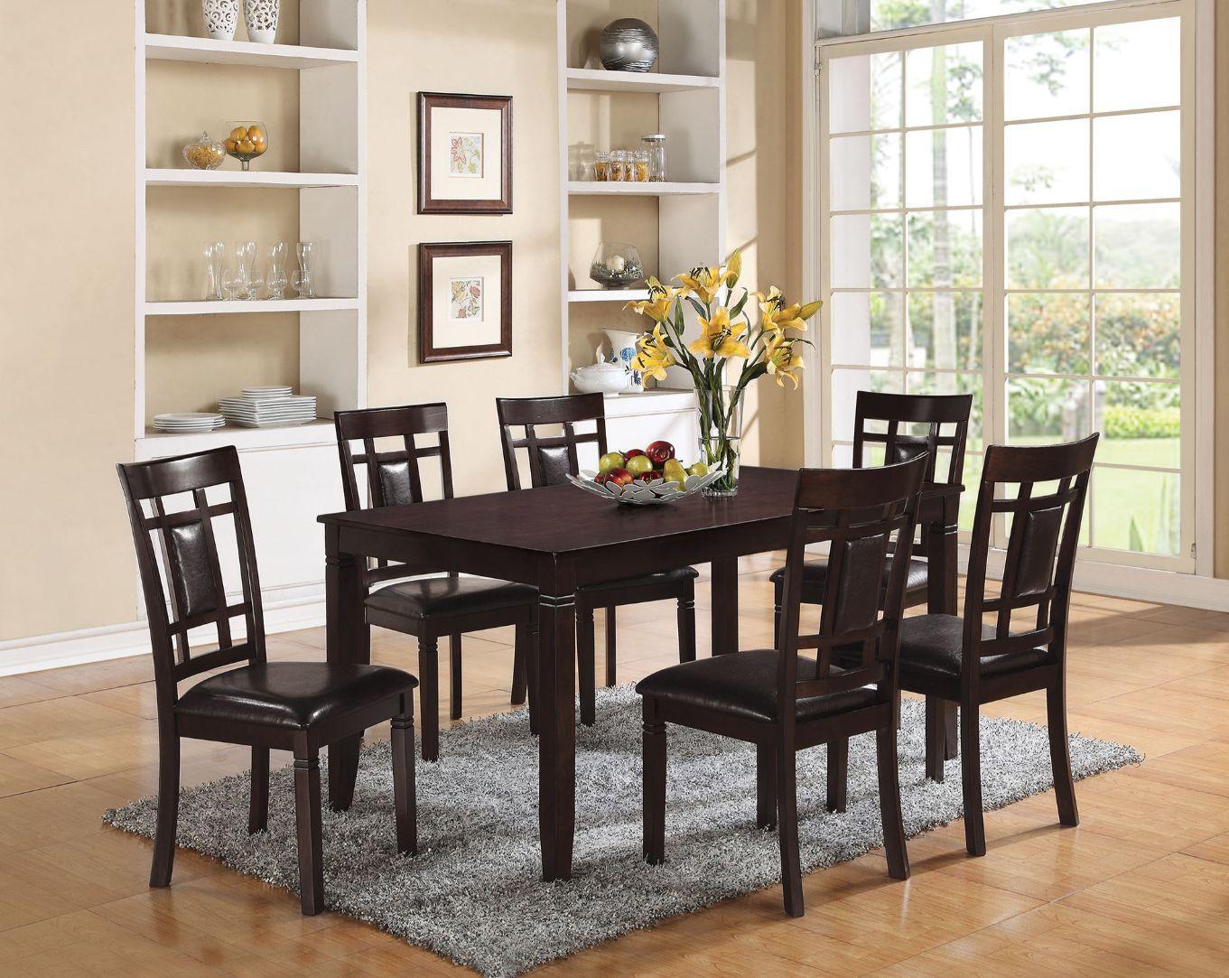 ACME Sonata 7Pc Pack Dining Set, Espresso & Espresso PU