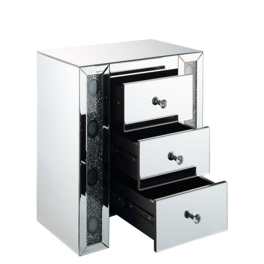 ACME Sonia Accent Table Mirrored & Faux Agate